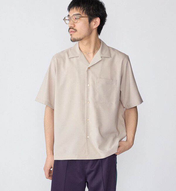 SHIPS「SHIPS: 〈MADE IN JAPAN〉Reflax(R) 5スリーブ オープンカラー シャツ」|シャツ・ブラウス|