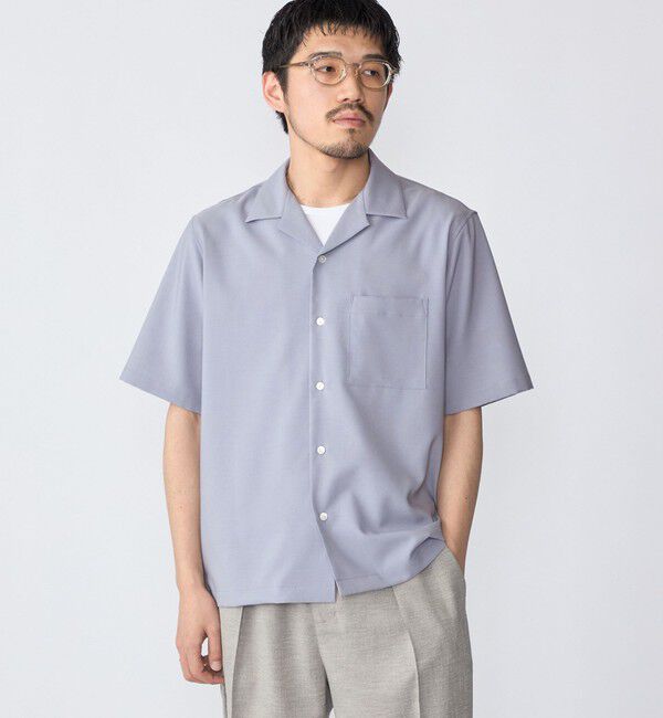 SHIPS「SHIPS: 〈MADE IN JAPAN〉Reflax(R) 5スリーブ オープンカラー シャツ」|シャツ・ブラウス|