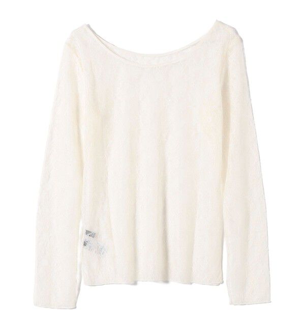 SHIPS for women「little black:〈手洗い可能〉2WAY レース ロング スリーブ TEE」|Tシャツ・カットソー|