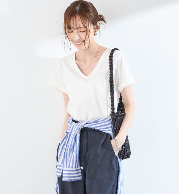 SHIPS Colors 「SHIPS Colors:〈汗染み防止・手洗い可能〉Vネック Tシャツ」|Tシャツ・カットソー|