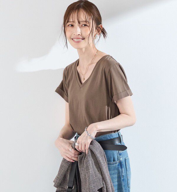 SHIPS Colors 「SHIPS Colors:〈汗染み防止・手洗い可能〉Vネック Tシャツ」|Tシャツ・カットソー|