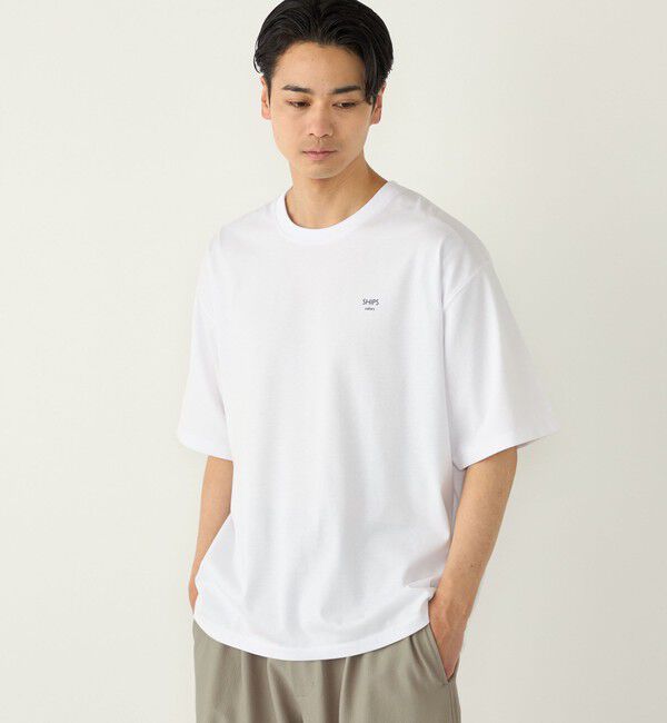 SHIPS Colors 「【WEB限定】SHIPS Colors:〈汗染み防止〉タイニーロゴ Tシャツ」|Tシャツ・カットソー|オフホワイト