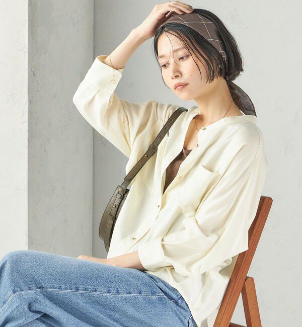 SHIPS for women「〈手洗い可能〉プリシュランク ツイル ショート シャツ 羽織」|シャツ・ブラウス|