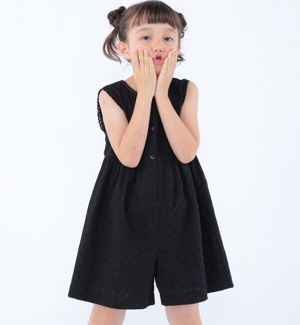 SHIPS KIDS「SHIPS KIDS:100～130cm / エンブロイダリー サロペット」|オールインワン|