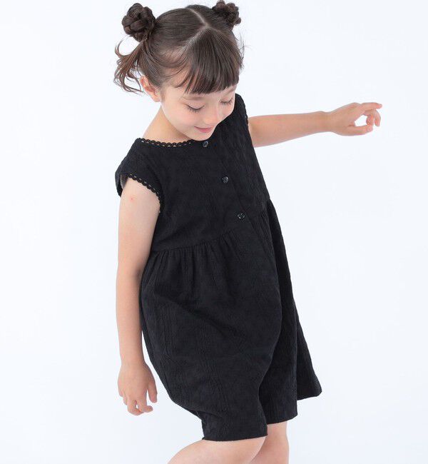 SHIPS KIDS「SHIPS KIDS:100～130cm / エンブロイダリー サロペット」|オールインワン|