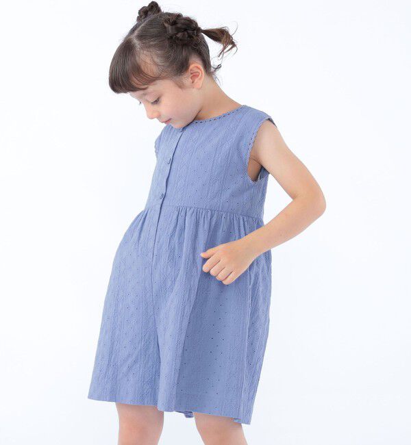 SHIPS KIDS「SHIPS KIDS:100～130cm / エンブロイダリー サロペット」|オールインワン|