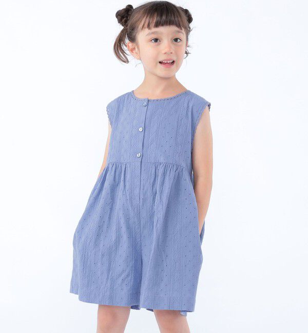 SHIPS KIDS「SHIPS KIDS:100～130cm / エンブロイダリー サロペット」|オールインワン|