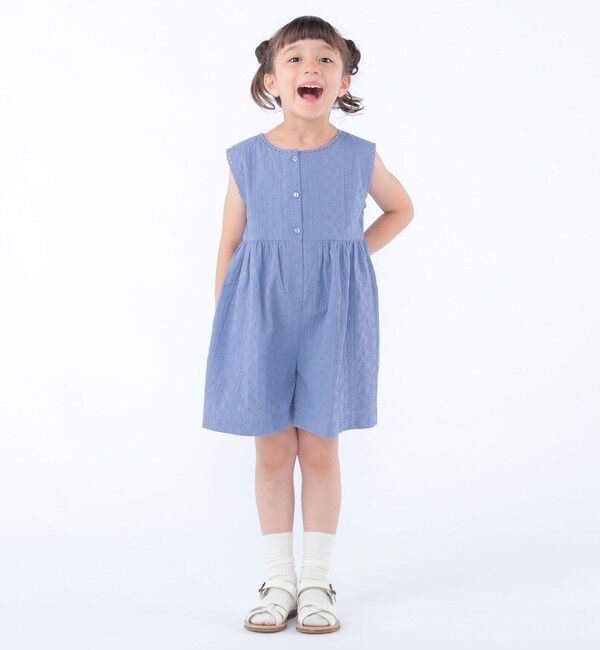 SHIPS KIDS「SHIPS KIDS:100～130cm / エンブロイダリー サロペット」|オールインワン|