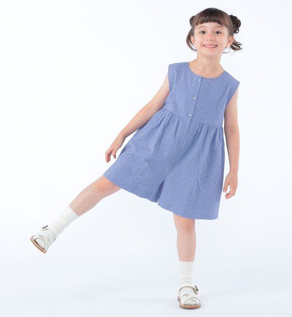 SHIPS KIDS「SHIPS KIDS:100～130cm / エンブロイダリー サロペット」|オールインワン|