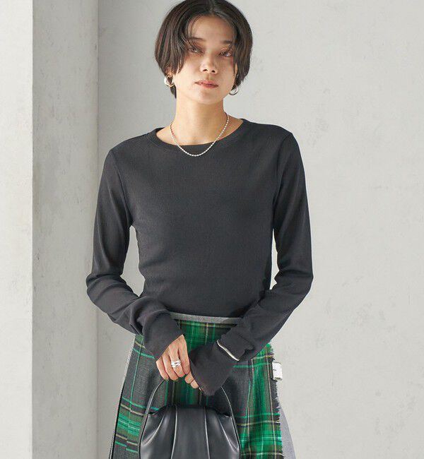 SHIPS for women「〈手洗い可能〉ドライ テレコ リブ クルーネック プルオーバー」|Tシャツ・カットソー|