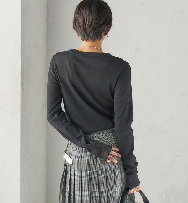 SHIPS for women「〈手洗い可能〉ドライ テレコ リブ クルーネック プルオーバー」|Tシャツ・カットソー|