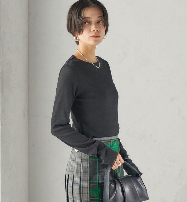 SHIPS for women「〈手洗い可能〉ドライ テレコ リブ クルーネック プルオーバー」|Tシャツ・カットソー|