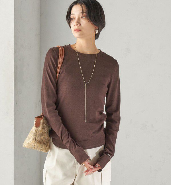 SHIPS for women「〈手洗い可能〉ドライ テレコ リブ クルーネック プルオーバー」|Tシャツ・カットソー|