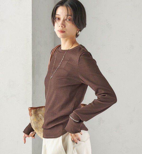 SHIPS for women「〈手洗い可能〉ドライ テレコ リブ クルーネック プルオーバー」|Tシャツ・カットソー|