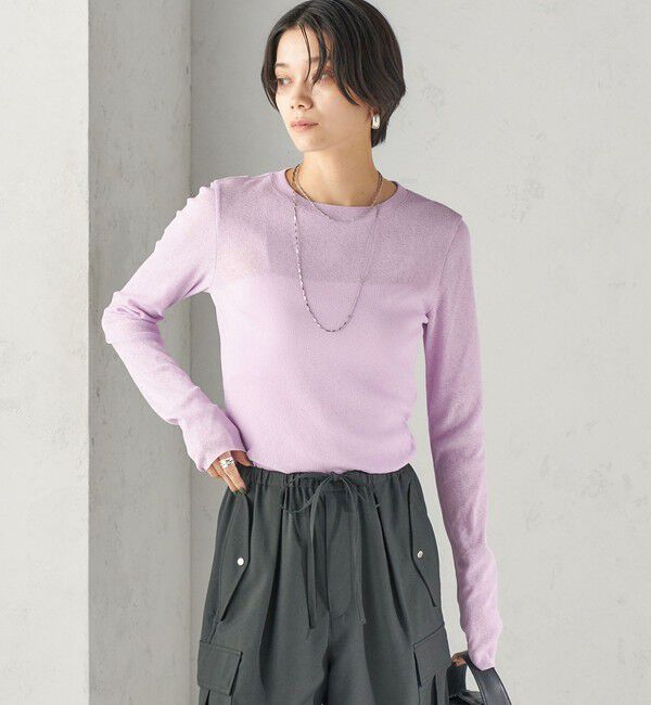 SHIPS for women「〈手洗い可能〉ドライ テレコ リブ クルーネック プルオーバー」|Tシャツ・カットソー|