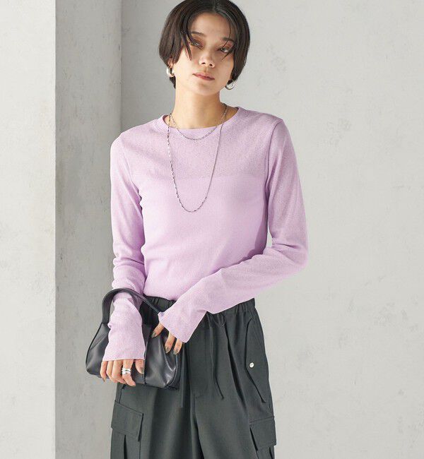 SHIPS for women「〈手洗い可能〉ドライ テレコ リブ クルーネック プルオーバー」|Tシャツ・カットソー|