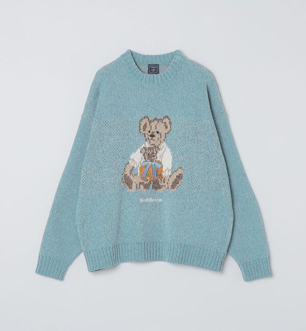 SHIPS Colors 「《予約》【一部WEB限定】〈洗濯機可能〉Teddybear(R) ジャカード モール ニット◆」|ニット・セーター|ライトブルー