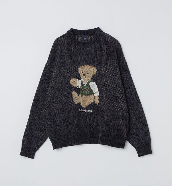 SHIPS Colors 「《予約》【一部WEB限定】〈洗濯機可能〉Teddybear(R) ジャカード モール ニット◆」|ニット・セーター|ネイビー