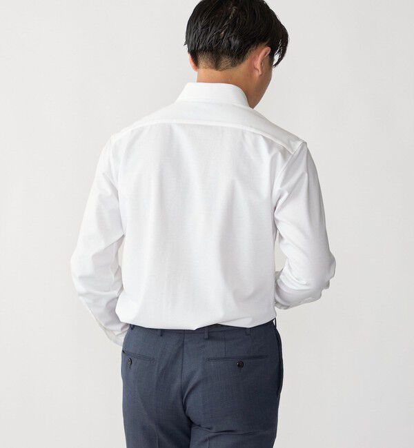 SHIPS「 MADE IN JAPAN ホワイト ジャージー ワンピースカラー シャツ」|シャツ・ブラウス|