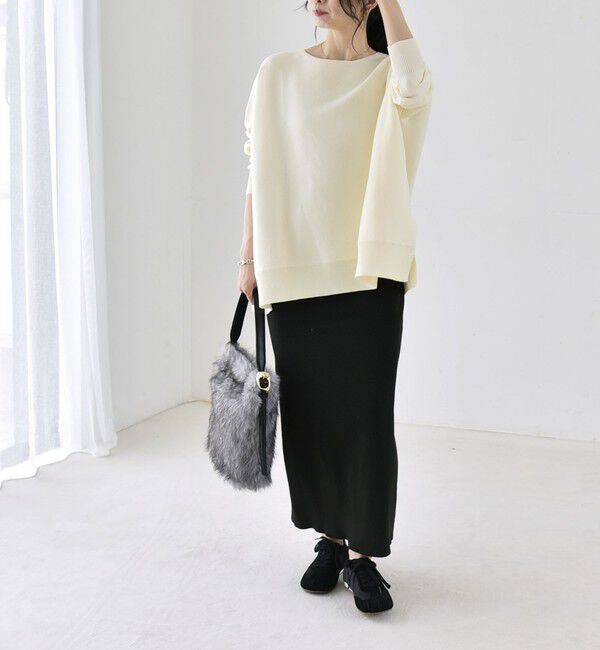 quaranciel「《予約》〈洗濯機可能〉ボートネック ワイド ニット プルオーバー 26AW」|ニット・セーター|