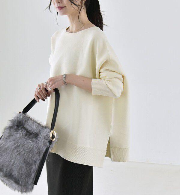 quaranciel「《予約》〈洗濯機可能〉ボートネック ワイド ニット プルオーバー 26AW」|ニット・セーター|
