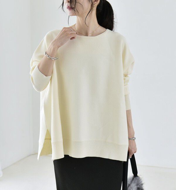 quaranciel「《予約》〈洗濯機可能〉ボートネック ワイド ニット プルオーバー 26AW」|ニット・セーター|