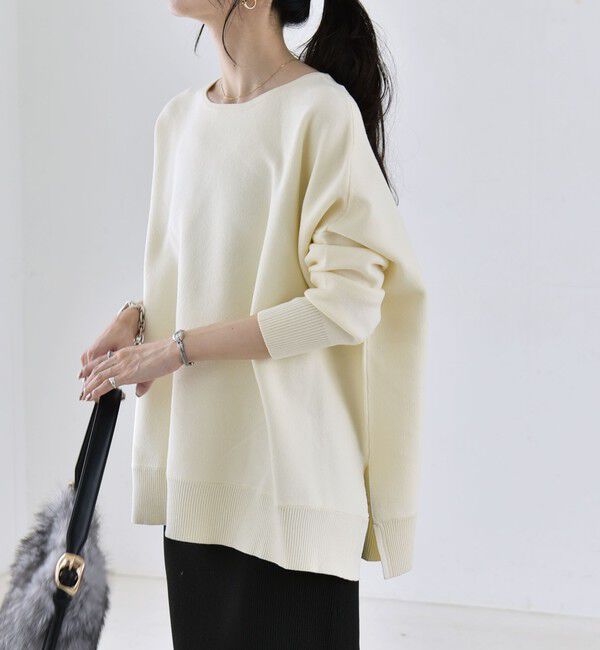 quaranciel「《予約》〈洗濯機可能〉ボートネック ワイド ニット プルオーバー 26AW」|ニット・セーター|