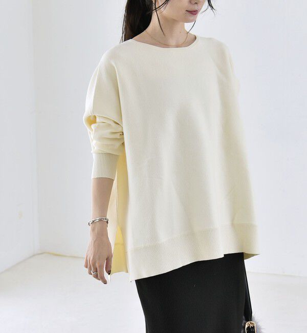 quaranciel「《予約》〈洗濯機可能〉ボートネック ワイド ニット プルオーバー 26AW」|ニット・セーター|