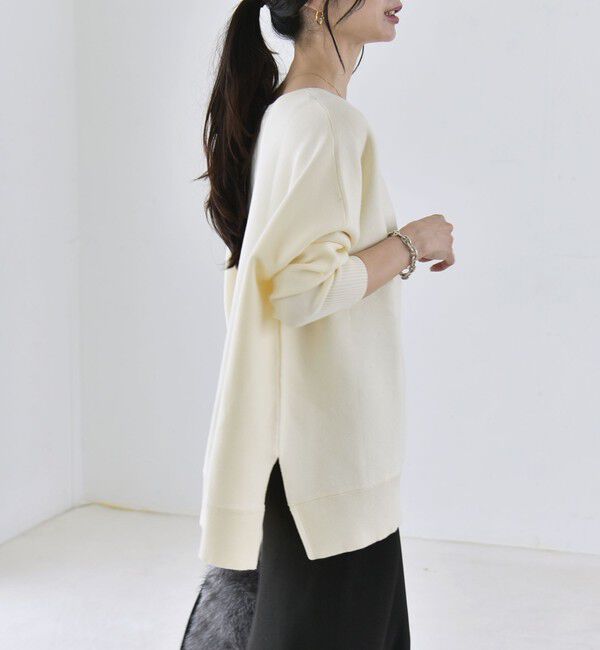 quaranciel「《予約》〈洗濯機可能〉ボートネック ワイド ニット プルオーバー 26AW」|ニット・セーター|