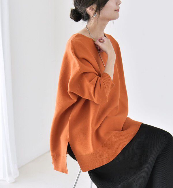 quaranciel「《予約》〈洗濯機可能〉ボートネック ワイド ニット プルオーバー 26AW」|ニット・セーター|