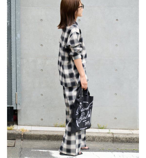 OUTDOOR PRODUCTS Usual Things「PLAIDパターンイージーワイドパンツ セットアップ対応」|スラックス|