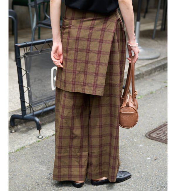 OUTDOOR PRODUCTS Usual Things「PLAIDパターンイージーワイドパンツ セットアップ対応」|スラックス|