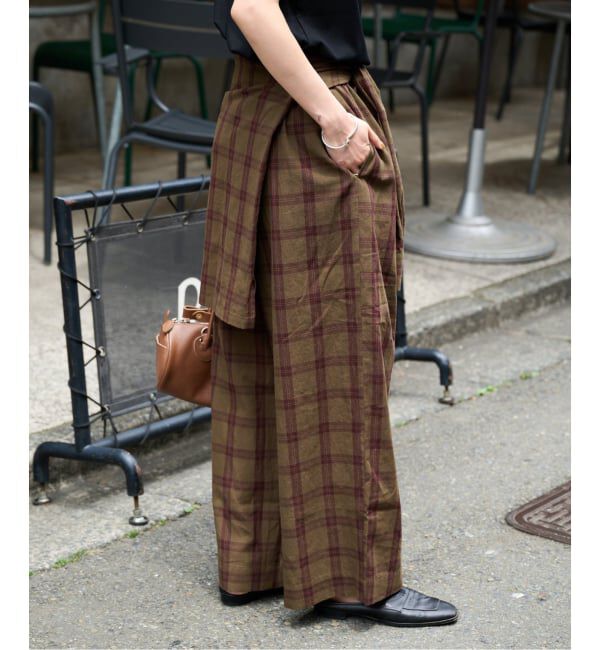 OUTDOOR PRODUCTS Usual Things「PLAIDパターンイージーワイドパンツ セットアップ対応」|スラックス|