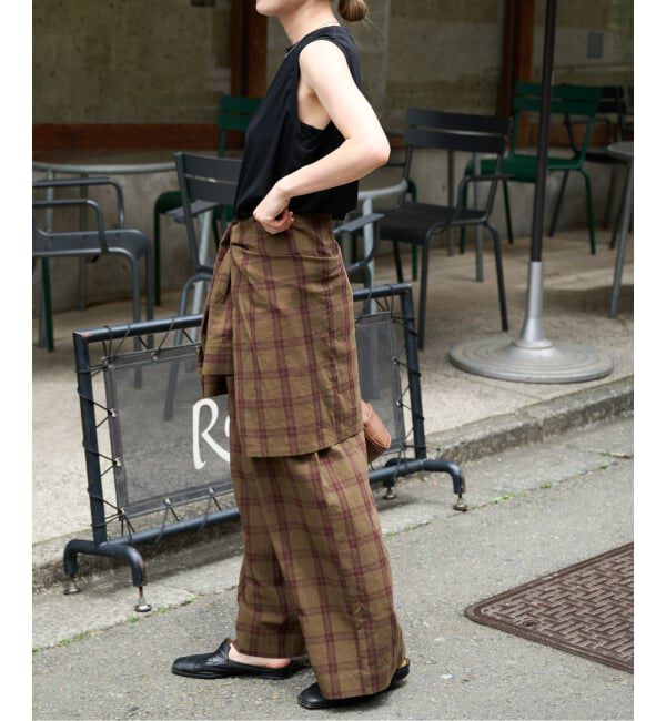OUTDOOR PRODUCTS Usual Things「PLAIDパターンイージーワイドパンツ セットアップ対応」|スラックス|