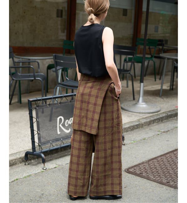 OUTDOOR PRODUCTS Usual Things「PLAIDパターンイージーワイドパンツ セットアップ対応」|スラックス|