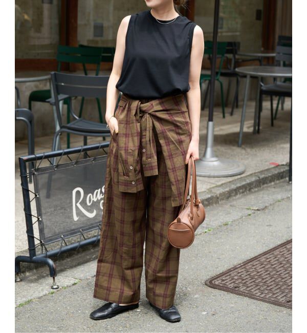 OUTDOOR PRODUCTS Usual Things「PLAIDパターンイージーワイドパンツ セットアップ対応」|スラックス|