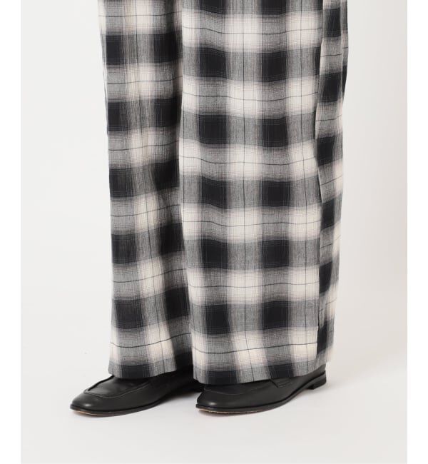 OUTDOOR PRODUCTS Usual Things「PLAIDパターンイージーワイドパンツ セットアップ対応」|スラックス|