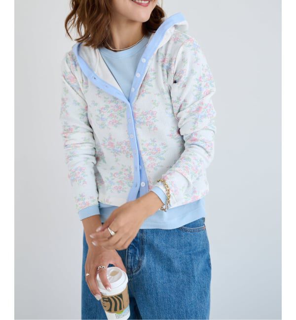 OUTDOOR PRODUCTS Usual Things「miller ex flower waffle hoody CD」|カーディガン|
