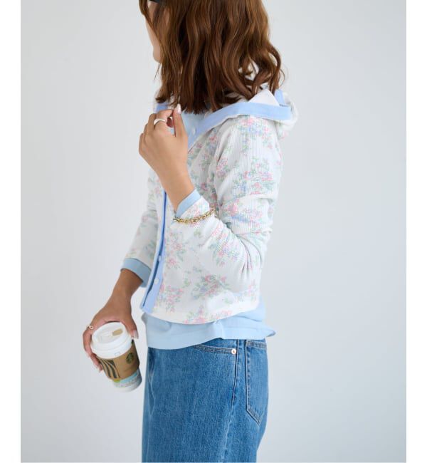 OUTDOOR PRODUCTS Usual Things「miller ex flower waffle hoody CD」|カーディガン|