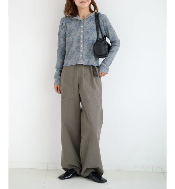 OUTDOOR PRODUCTS Usual Things「miller ex flower waffle hoody CD」|カーディガン|
