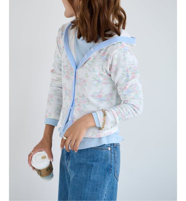 OUTDOOR PRODUCTS Usual Things「miller ex flower waffle hoody CD」|カーディガン|