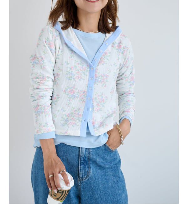 OUTDOOR PRODUCTS Usual Things「miller ex flower waffle hoody CD」|カーディガン|
