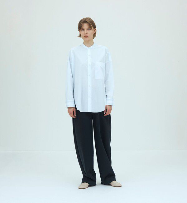 GALERIE VIE「コットンタイプライター バンドカラーシャツ」|シャツ・ブラウス|