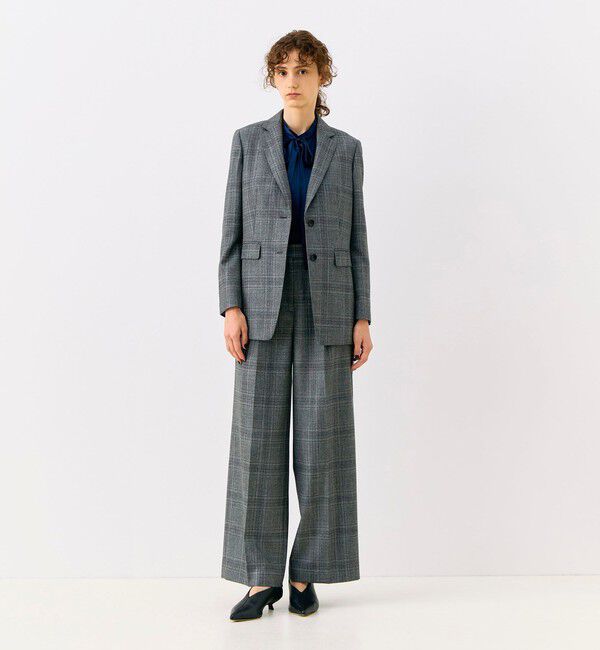 TOMORROWLAND collection「SILK AIR PANE タックワイドパンツ」|スラックス|