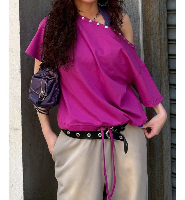 Oriens JOURNAL STANDARD「ボタンオフショルダーTシャツ」|Tシャツ・カットソー|