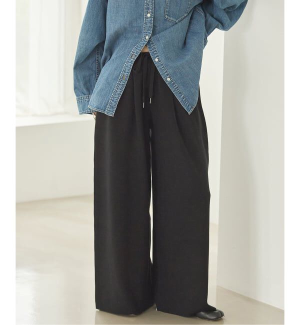 JOURNAL STANDARD「《追加》WASHABLE コットンシルクミックスタックワイドパンツ」|その他|