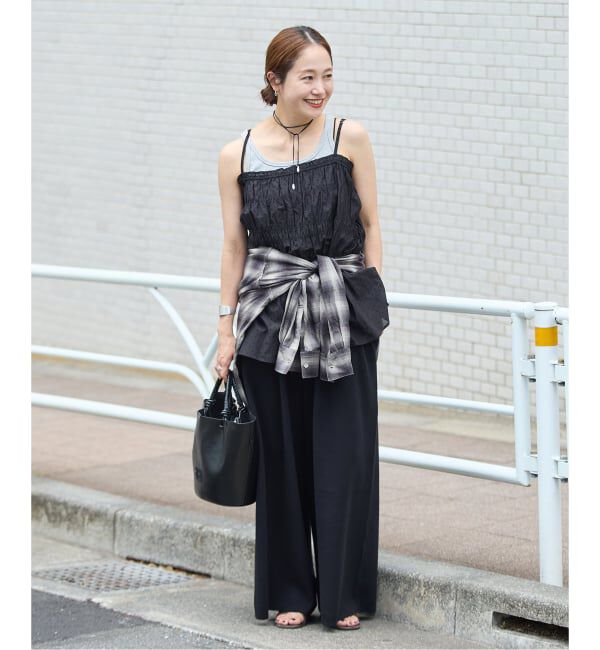 JOURNAL STANDARD「《追加》WASHABLE コットンシルクミックスタックワイドパンツ」|その他|