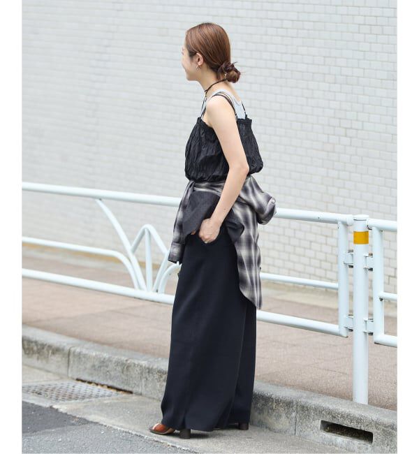 JOURNAL STANDARD「《追加》WASHABLE コットンシルクミックスタックワイドパンツ」|その他|
