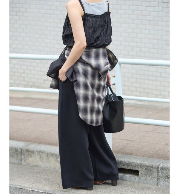 JOURNAL STANDARD「《追加》WASHABLE コットンシルクミックスタックワイドパンツ」|その他|