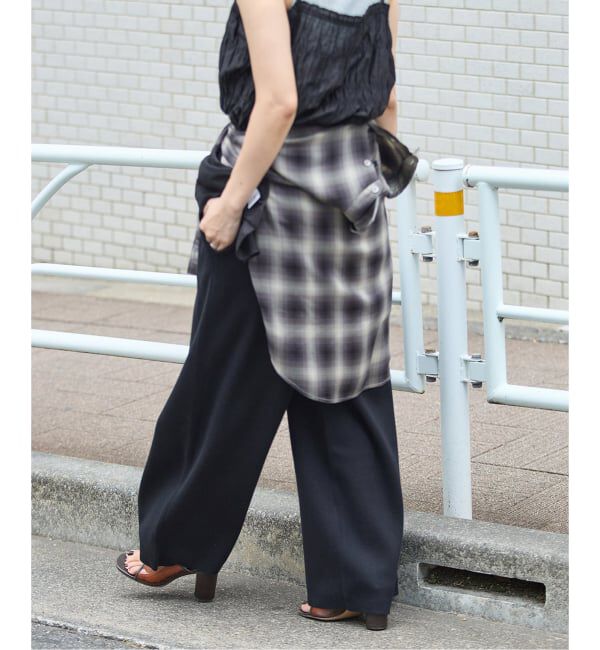 JOURNAL STANDARD「《追加》WASHABLE コットンシルクミックスタックワイドパンツ」|その他|